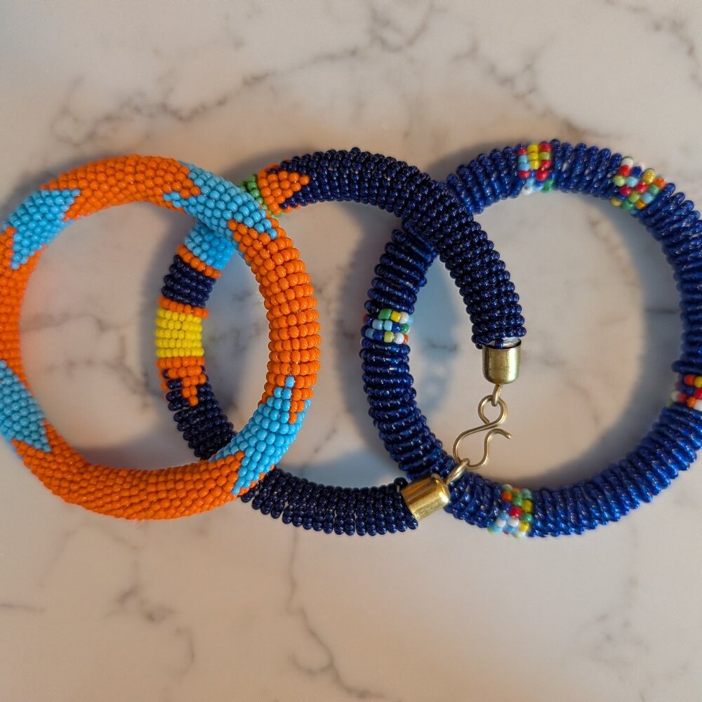 Three Maasai bangle braclets